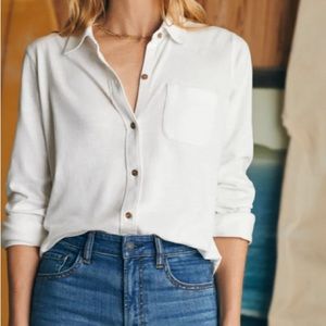 FAHERTY sun wash 100 percent organic cotton knit button down GRAY